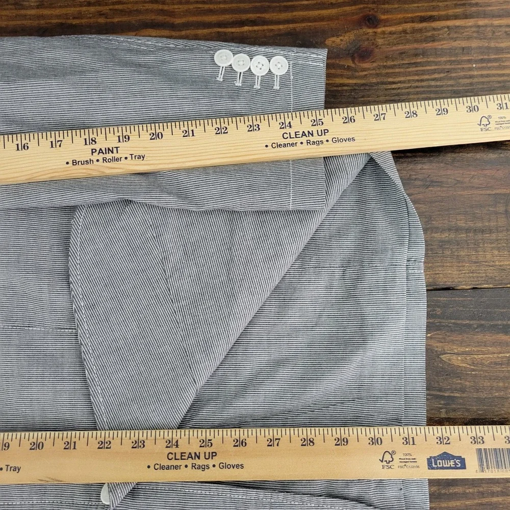 Material London Men's Sport Coat Blazer Two Button Unstructured Gray Striped‎ LG